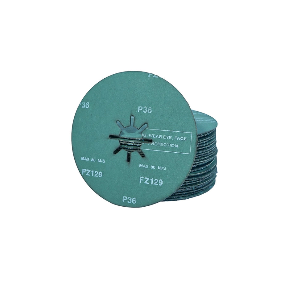 PROBUY 5" Zirconia Fiber Disc — Star Shape Arbor, 36 Grit