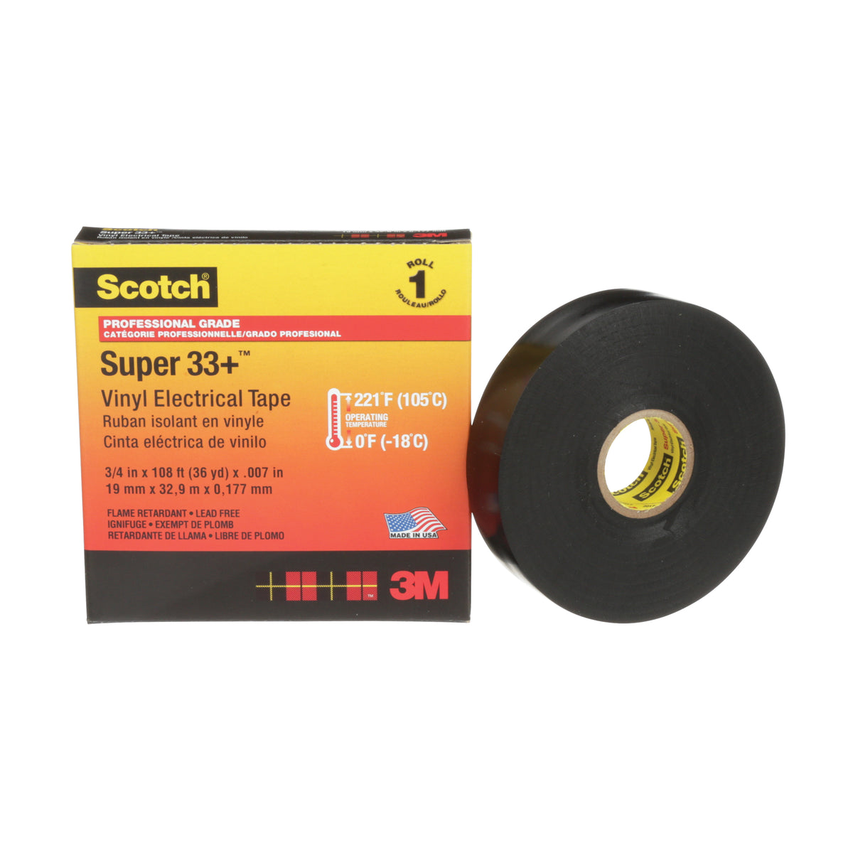 Scotch® Super 33+™ Vinyl Electrical Tape - AF691