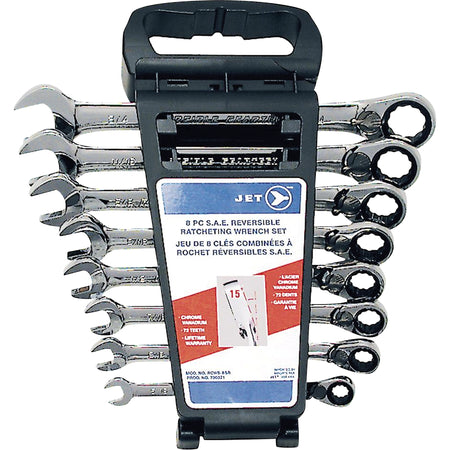 RCWS-8SR Long SAE Reversible Ratcheting Wrench Set - AUW060