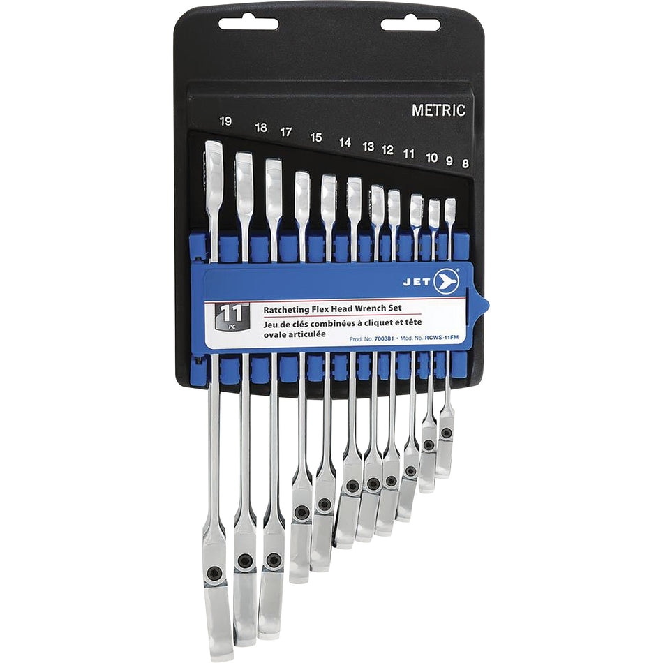 RCWS-11FM Metric Flex Head Ratchet Combination Wrench Set - AUW062