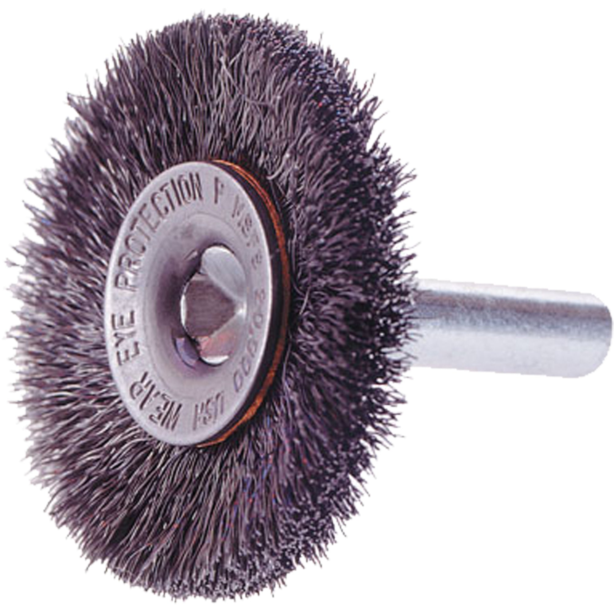 WHEEL BRUSH CRIMPED 1-1/2" 1/4" SHANK .006 - BW740