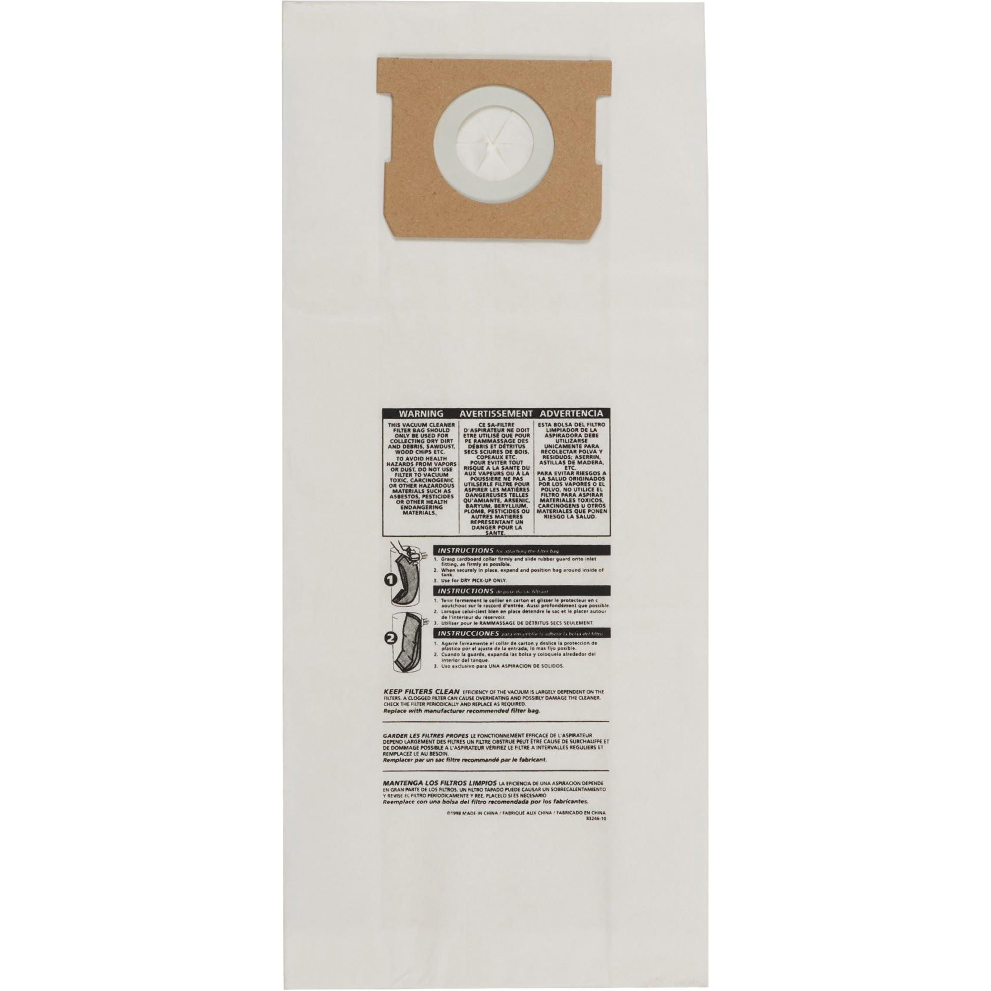 Type O Hang Up/Bulldog Vacuum Paper Bags - EB448