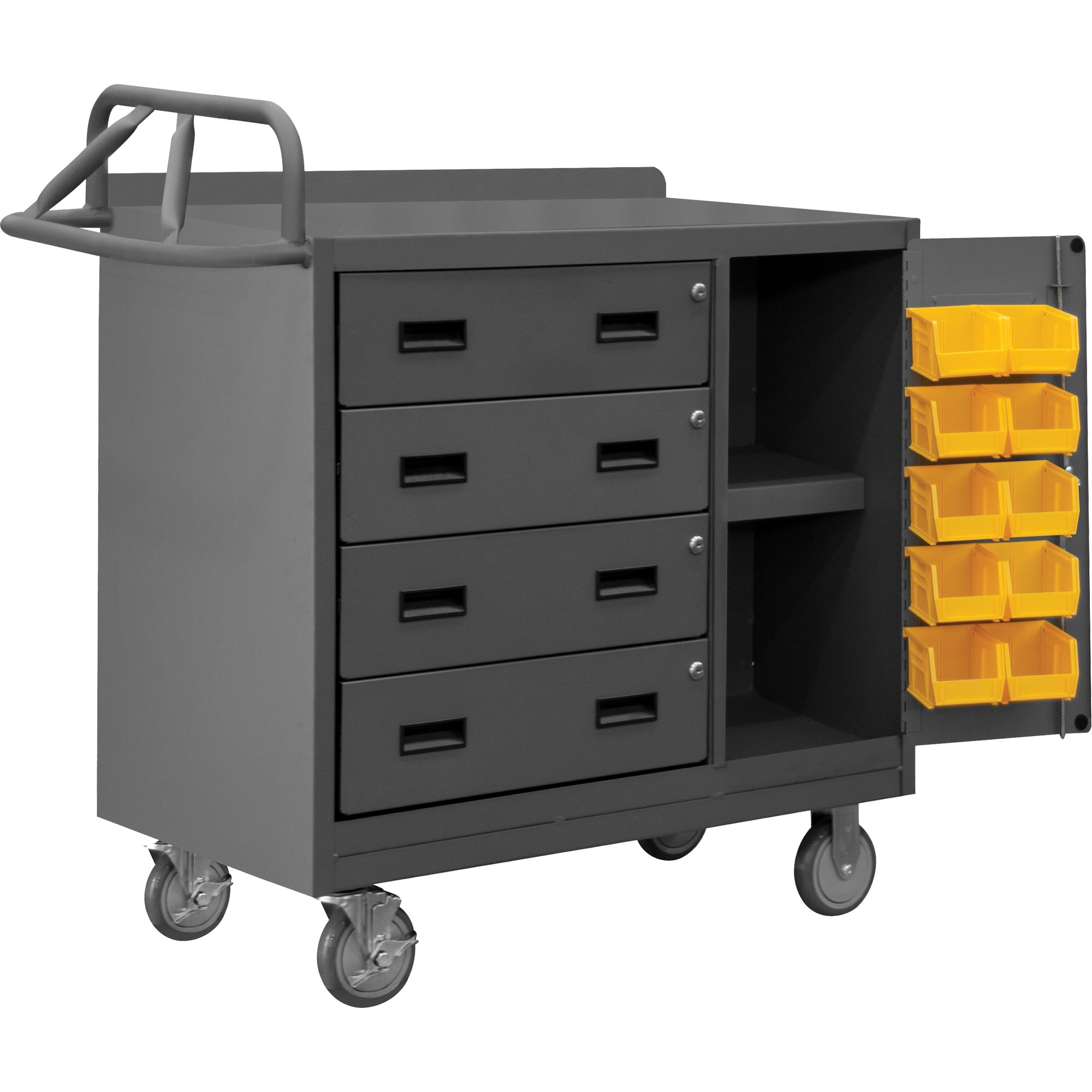 Mobile Workbench Cabinet with Bins - FI826
