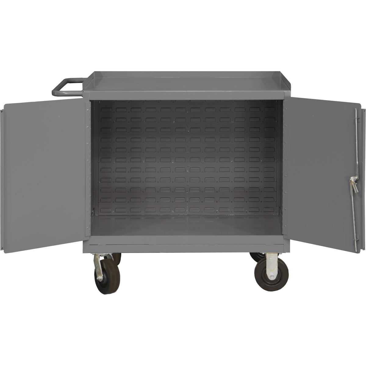 Mobile Workbench Cabinet with Louvered Panel Back - FI857