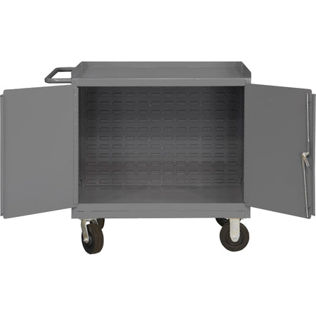 Mobile Workbench Cabinet with Louvered Panel Back - FI857