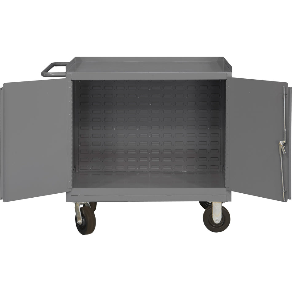 Mobile Workbench Cabinet with Louvered Panel Back - FI857