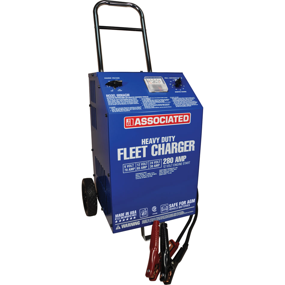6/12/24 Volt Heavy-Duty Wheeled Fleet Charger - FLU028