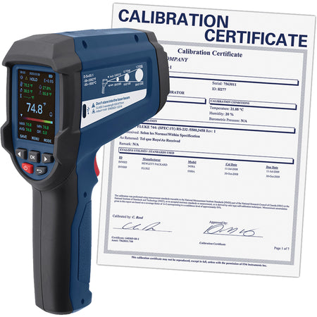 Professional Infrared Thermometer with Integrated Type K Thermocouple & Calibration Certificate - ID030