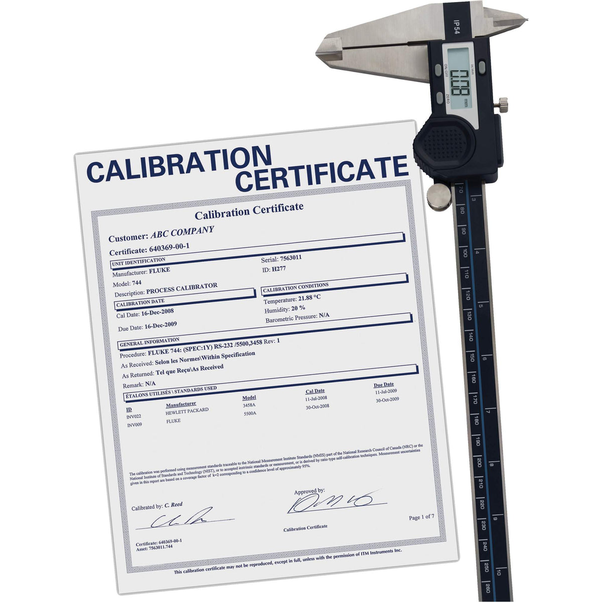 Digital Caliper with Traceable Certificate - ID532