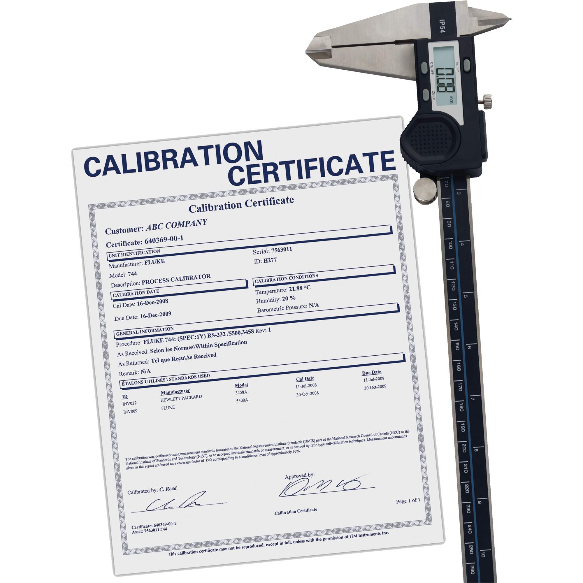 Digital Caliper with Traceable Certificate - ID532