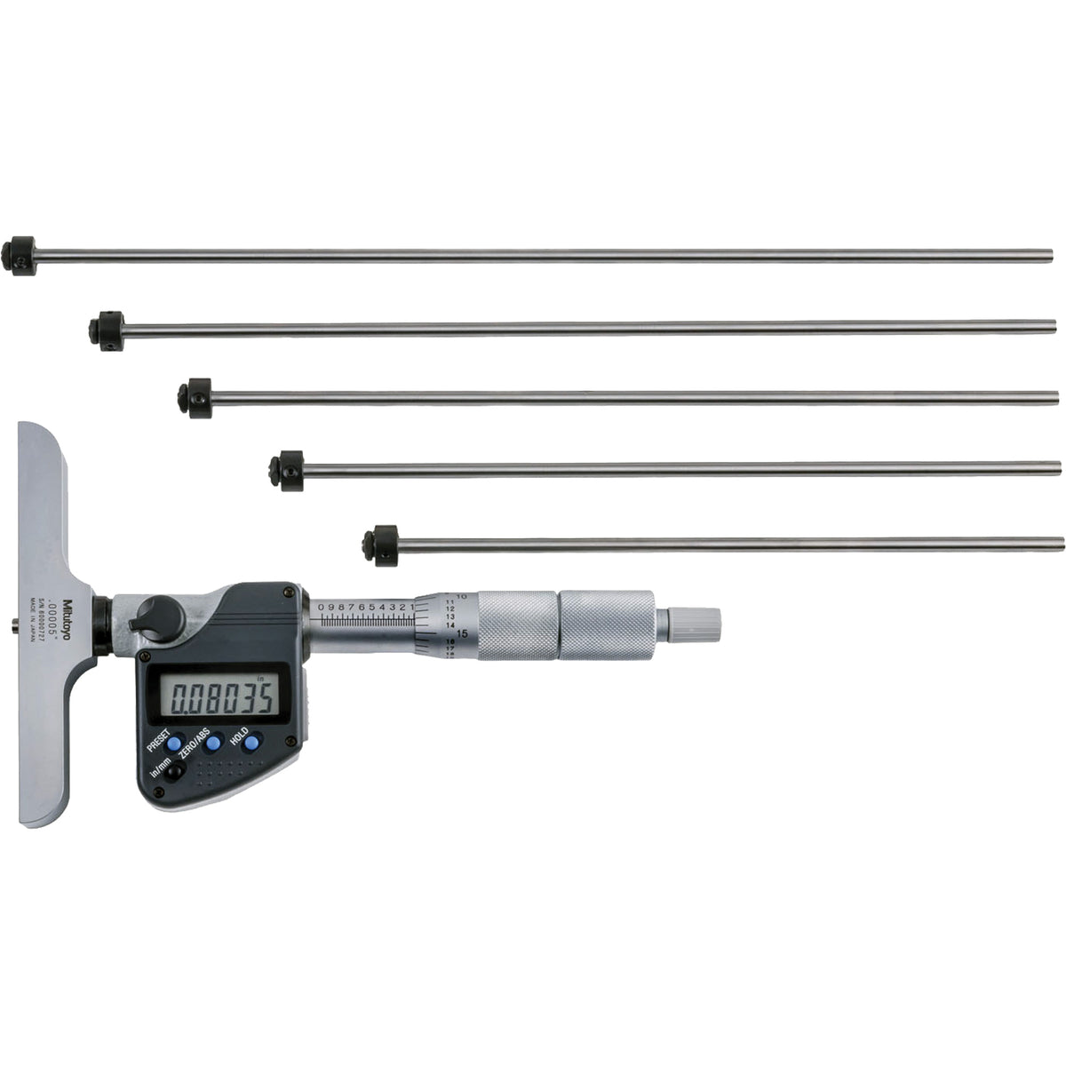 Digital Depth Micrometer with Interchangeable Rod - ID563