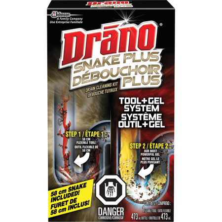 Drano® Gel & Snake Tool Drain Cleaner Kit - JM343