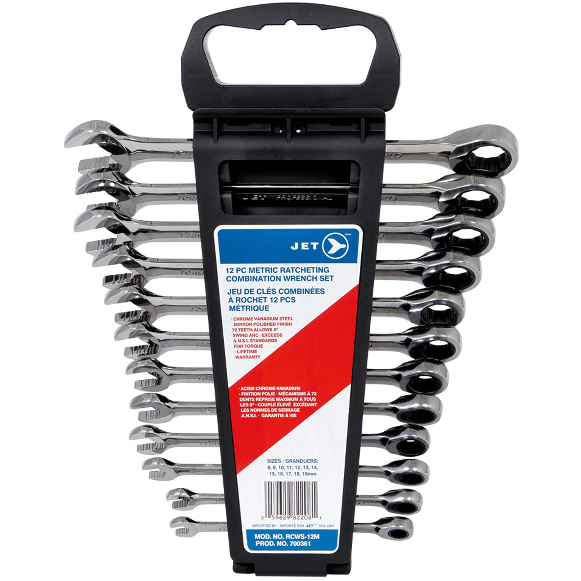 12-PC Long Pattern Metric Ratcheting Combination Wrench Set - MLA077