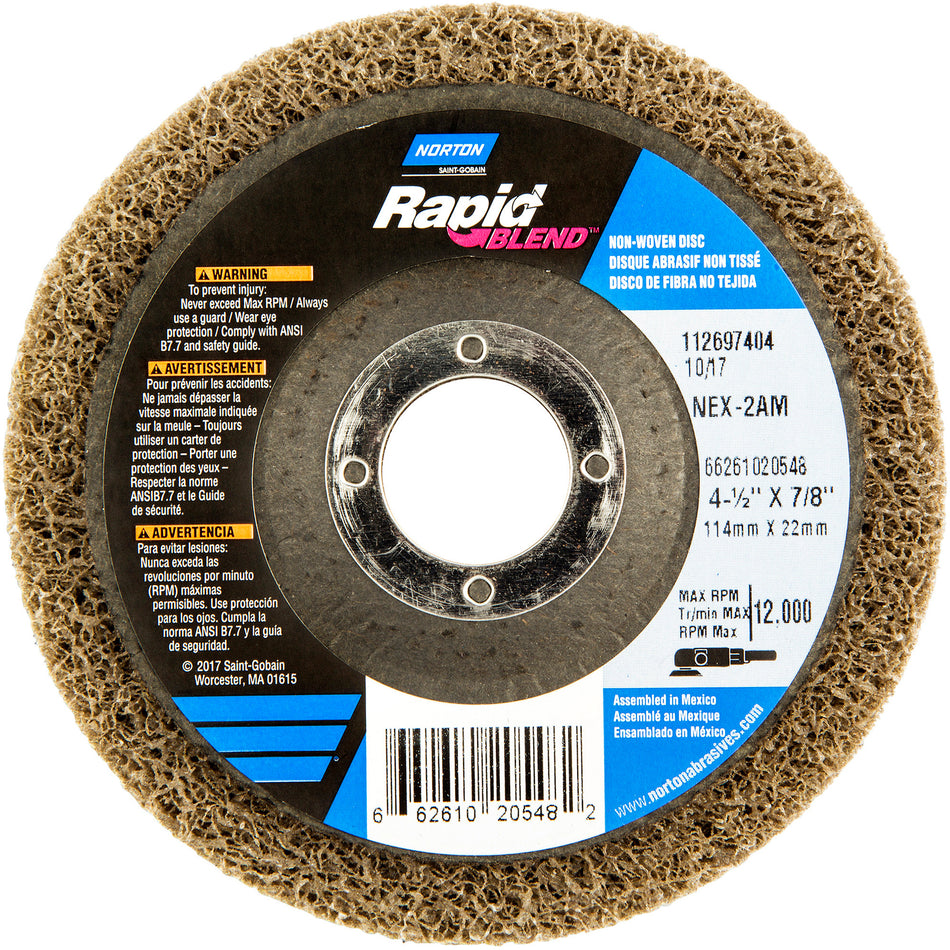 4-1/2X7/8 RAPID FINISH WHEEL NEX-2AM MED - NR609