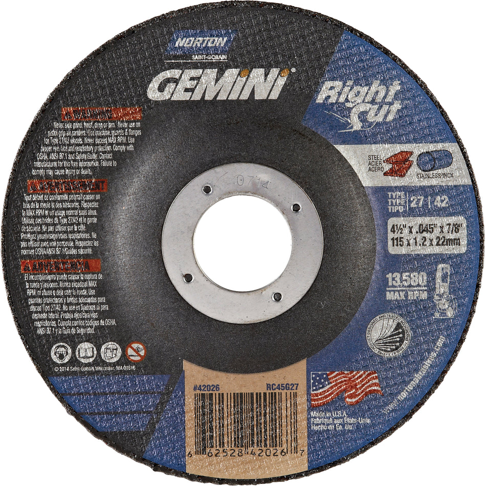 Right Angle Grinder Reinforced Cut-Off Wheels - RightCut™ - NS093