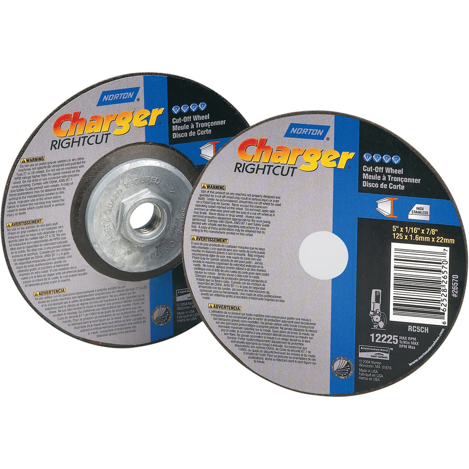 Right Angle Grinder Reinforced Cut-Off Wheel - Charger RightCut™ - NS203