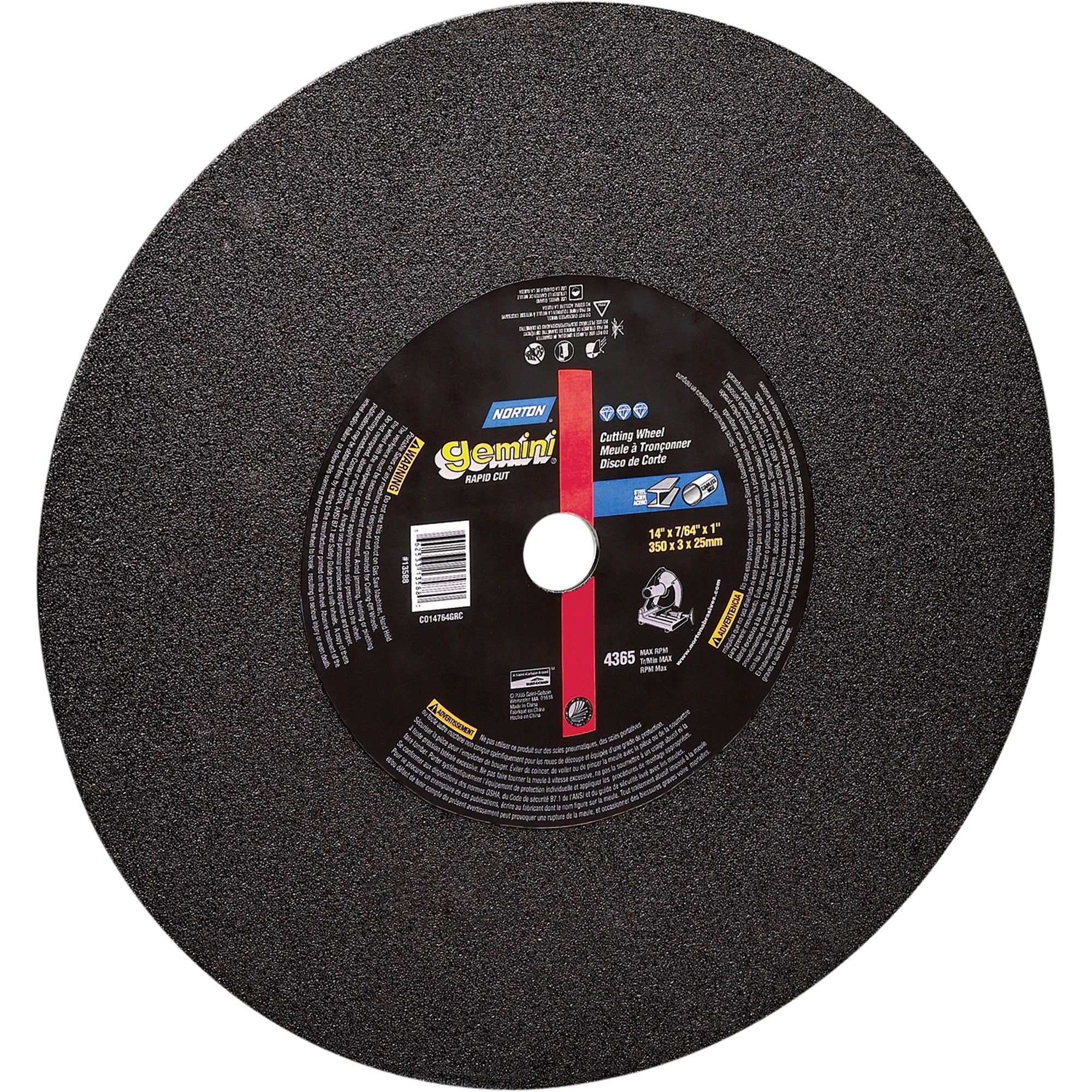 Chop Saw Reinforced Cut-Off Wheels - Gemini® - NS255