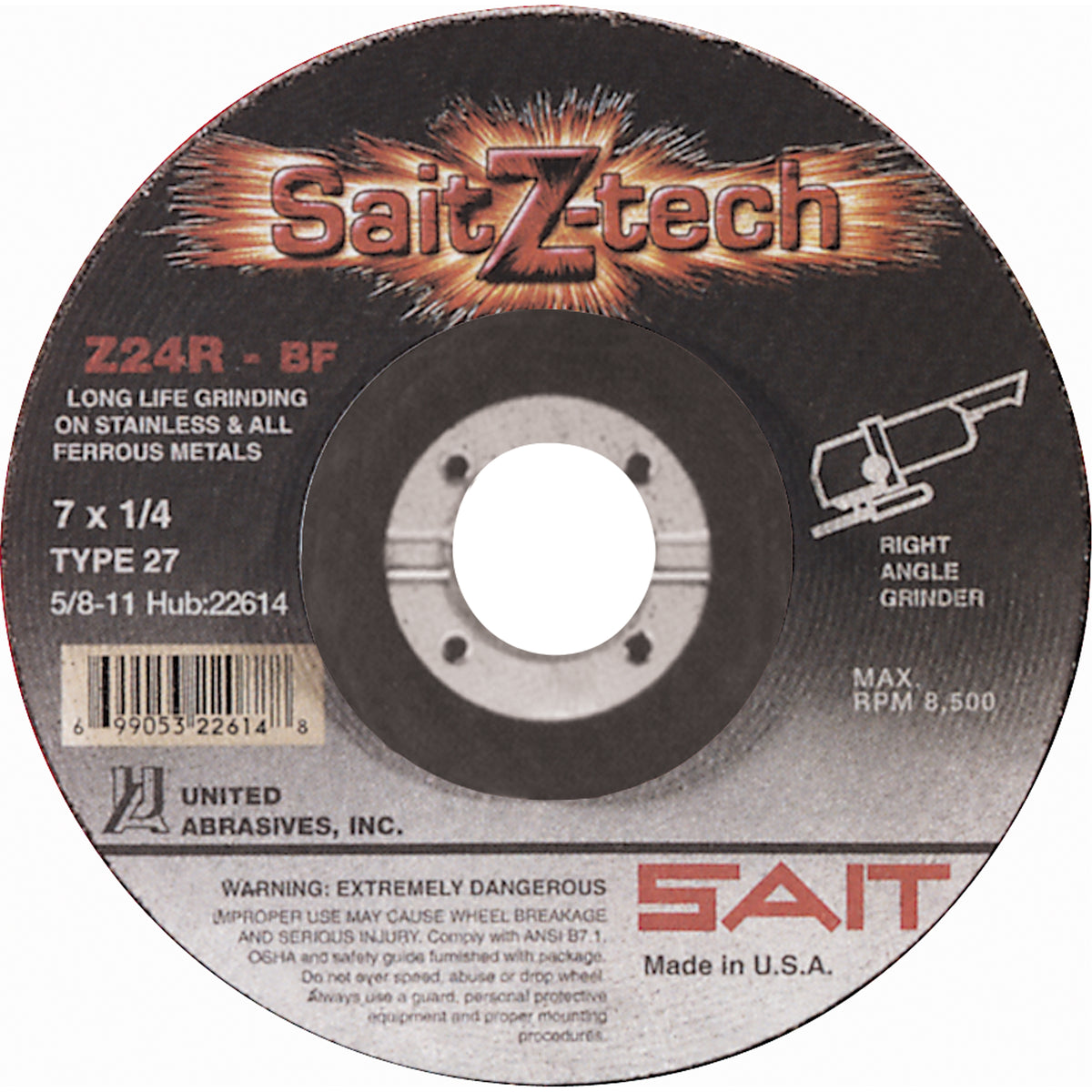 Sait Z-Tech™ Z24R High Performance Grinding Wheel - NS989