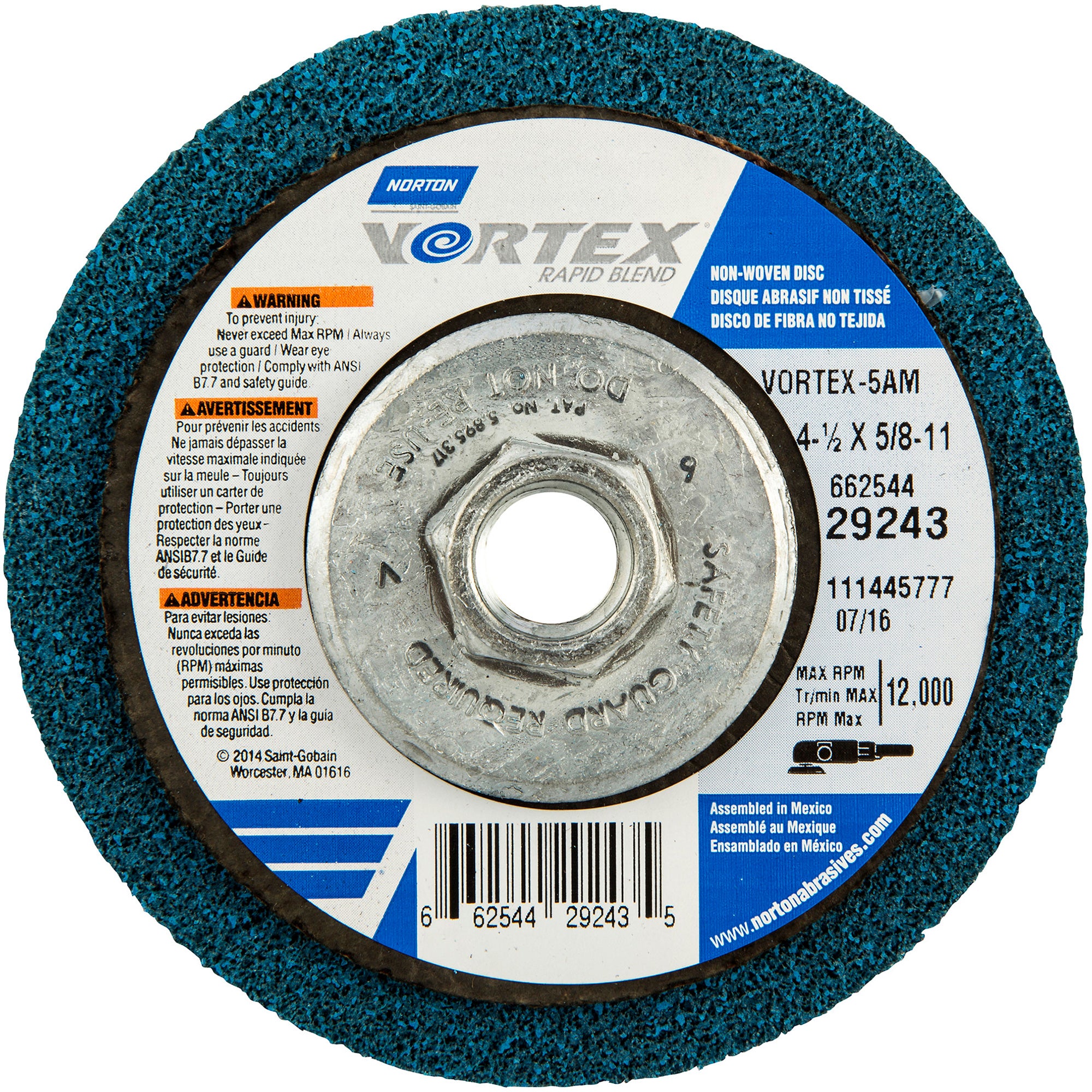 Vortex Rapid Blend™ Non-Woven Depressed Center Abrasive Disc - NV434