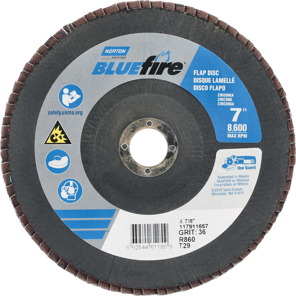 BlueFire® R884P/R884V/R860 Center Mount Fiberglass Conical Flap Disc - NY507