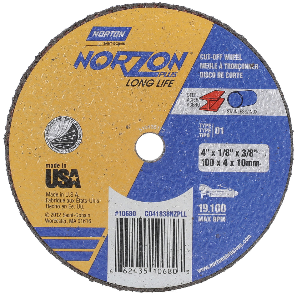NorZon Plus SGZ CA Small Diameter Cut-Off Wheel - NY661