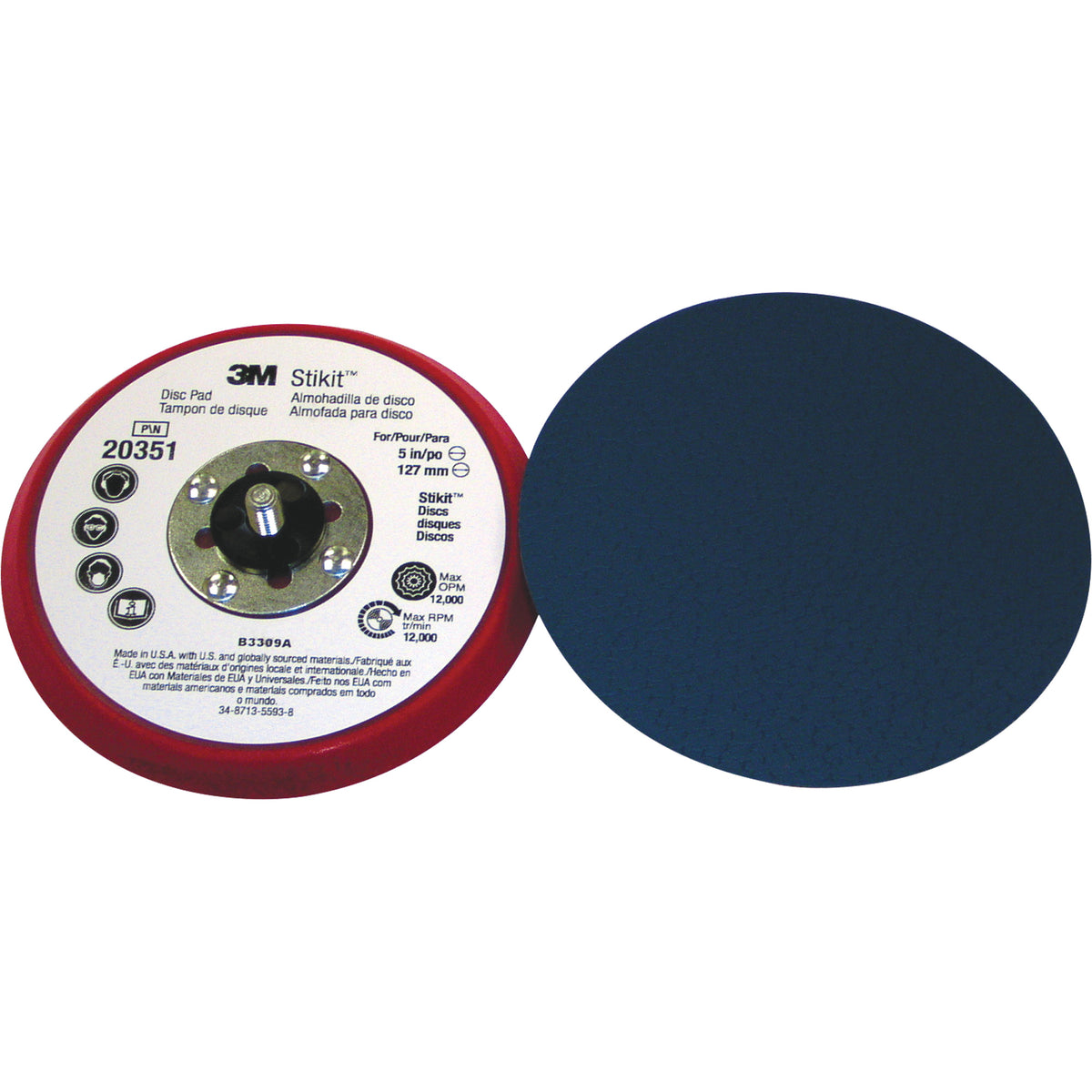 5" x 3/8" Stikit™ Low Profile Disc Pad 20351 - NY737