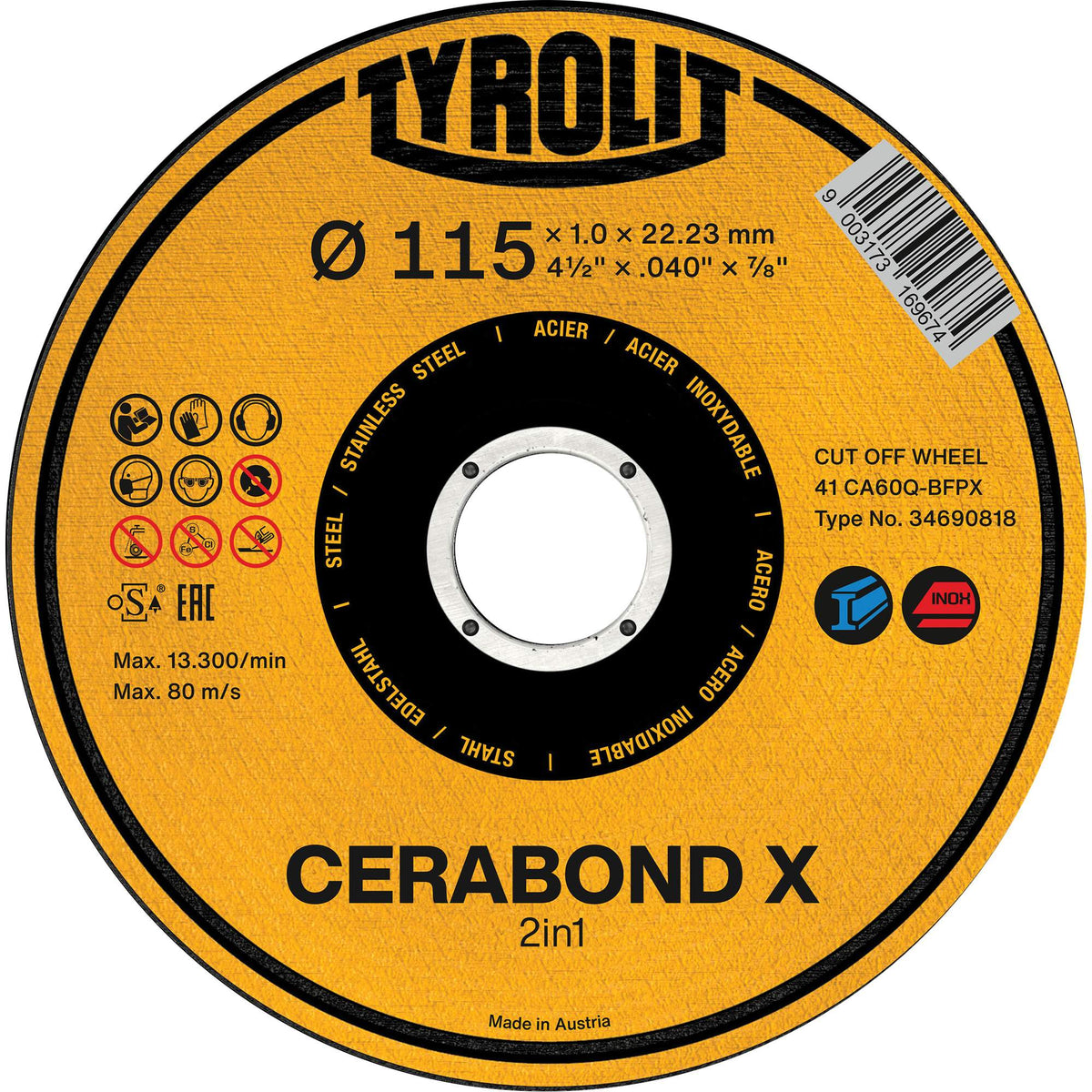 CA60Q-BFPX CERABOND X Cut-Off Wheel - NY835