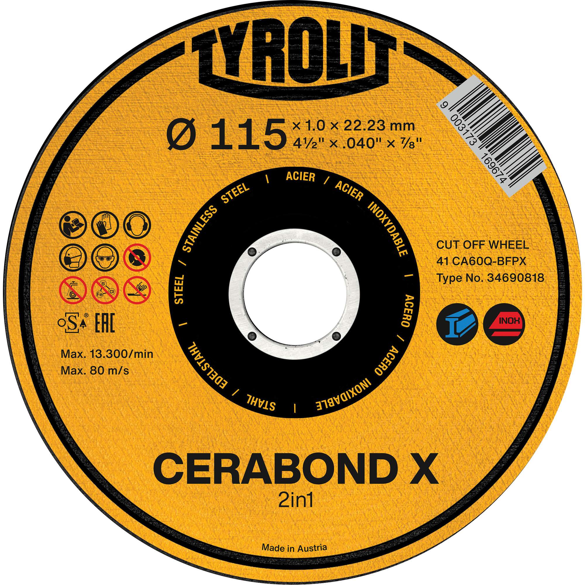 CA60Q-BFPX CERABOND X Cut-Off Wheel - NY835