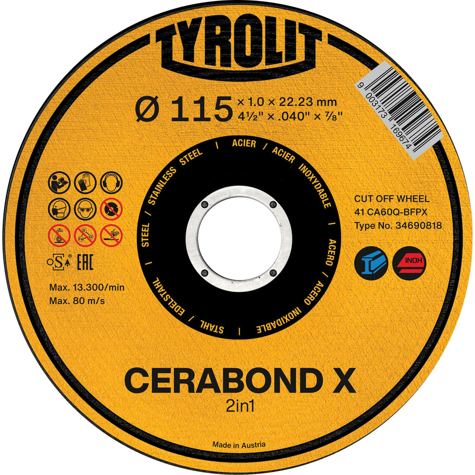 CA60Q-BFPX CERABOND X Cut-Off Wheel - NY835