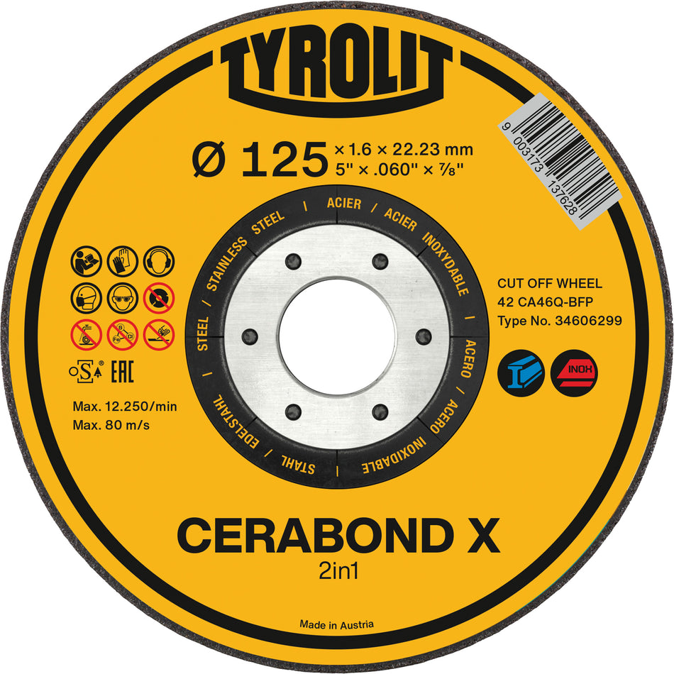 CERABOND X Cut-Off Wheel for Steel & Stainless Steel - NY992