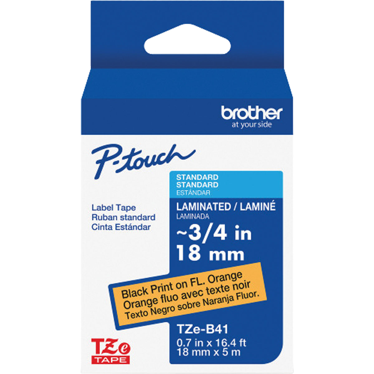TZe-B41 Laminated Tape for TZe-Compatible P-Touch Label Makers - OTA889