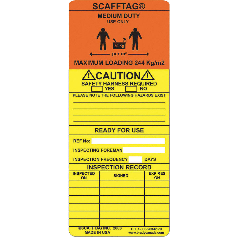 Scafftag® Medium-Duty Inspection Insert - PG726