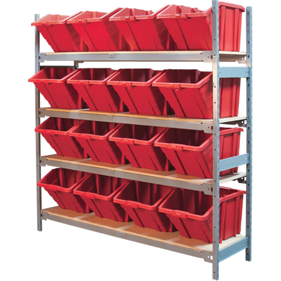 Wide Span Shelving with Jumbo Plastic Bins - RL980