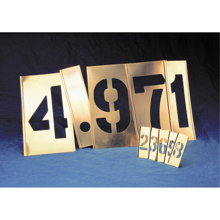 Gothic Brass Interlocking Stencils - Numbers Only - 15 Piece Set - SAK469