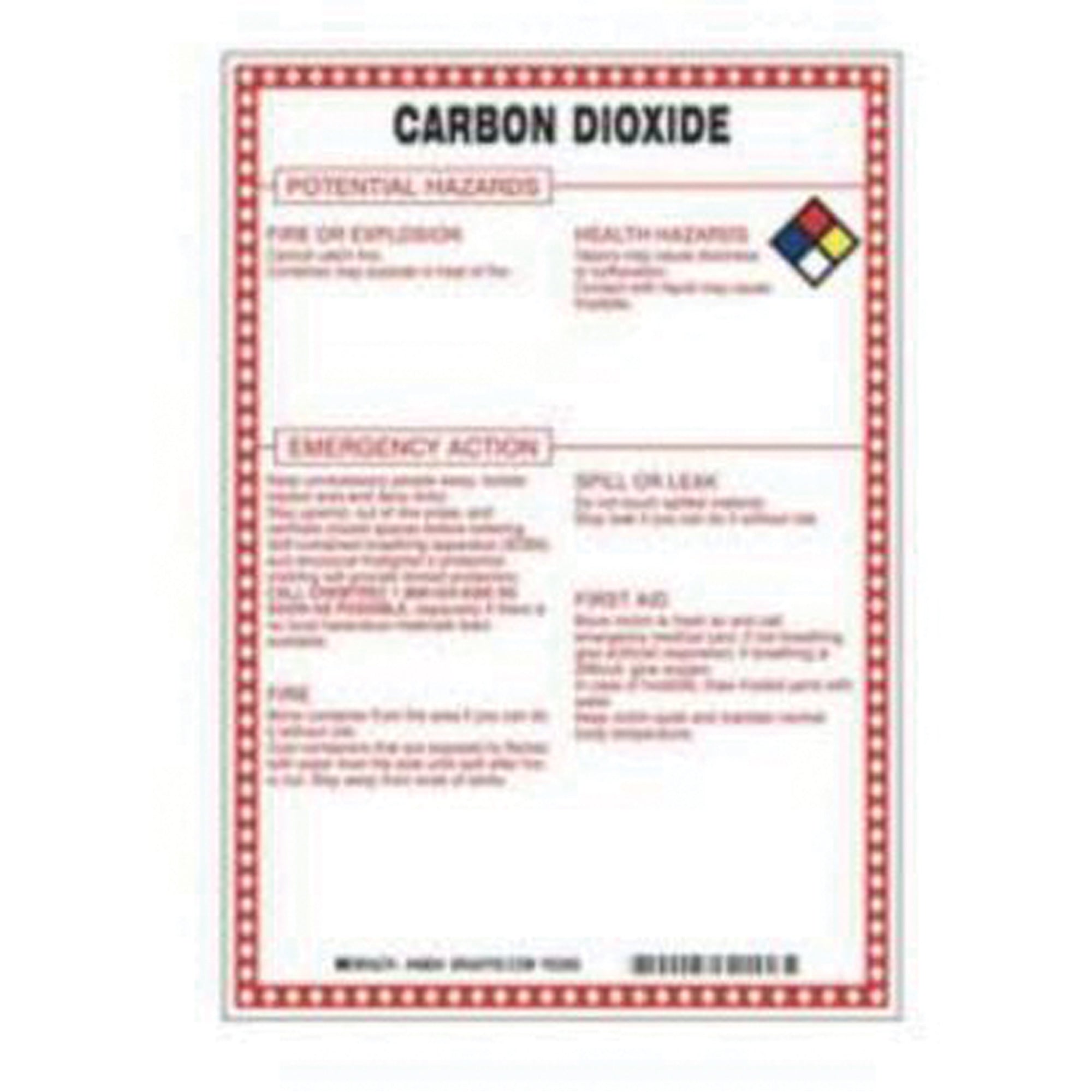 ""Carbon Dioxide Potential Hazards"" Sign - SAD081