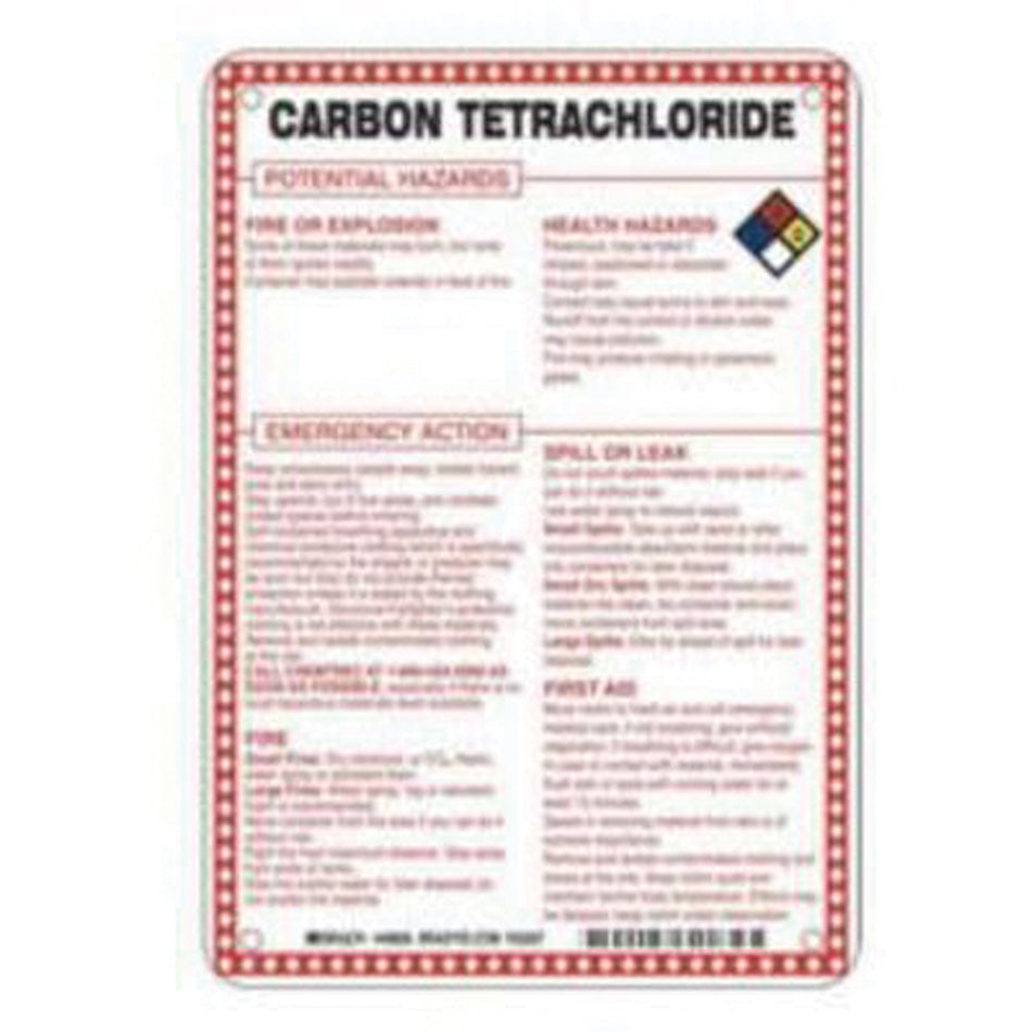 ""Carbon Tetrachloride Potential Hazards"" Sign - SAD083