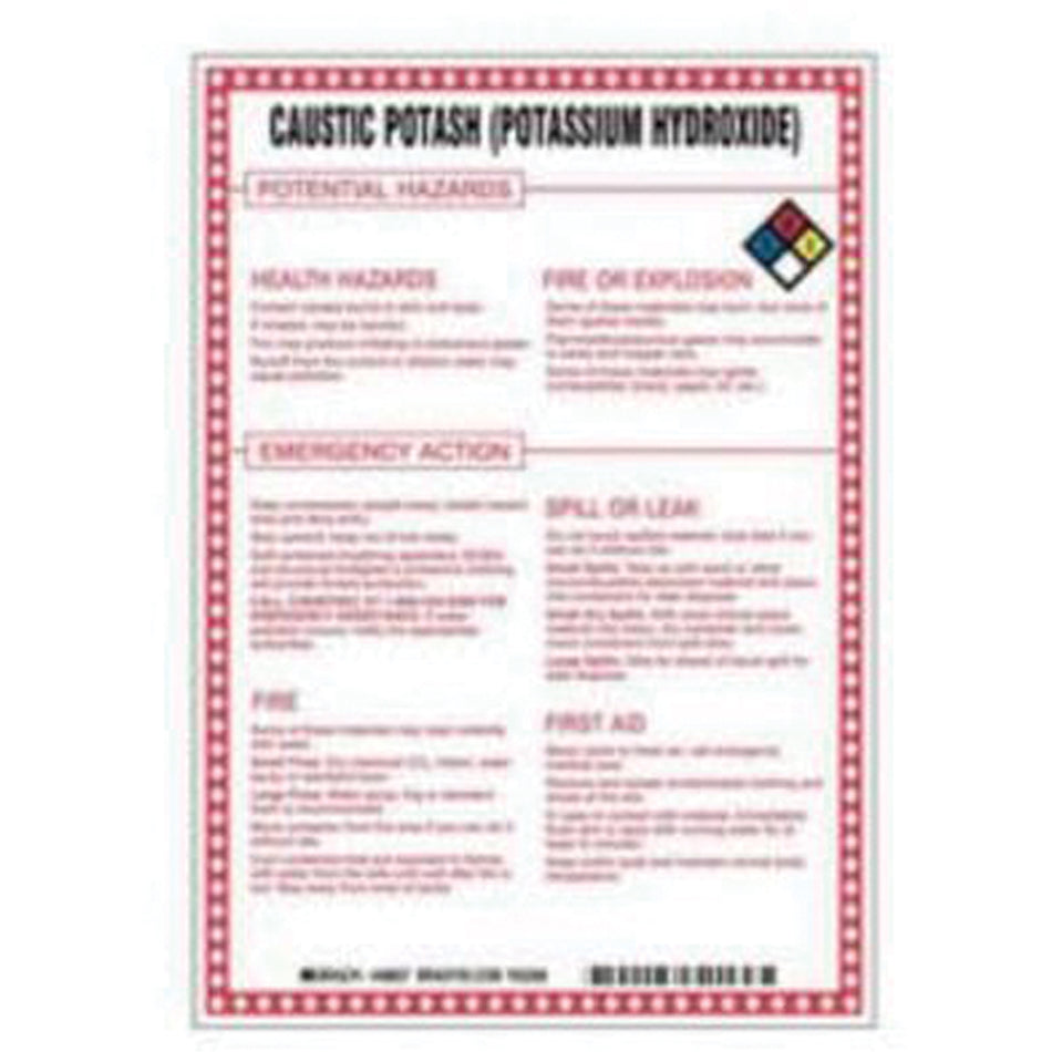 ""Caustic Potash (Potassium Hydroxide) Potential Hazards"" Sign - SAD084