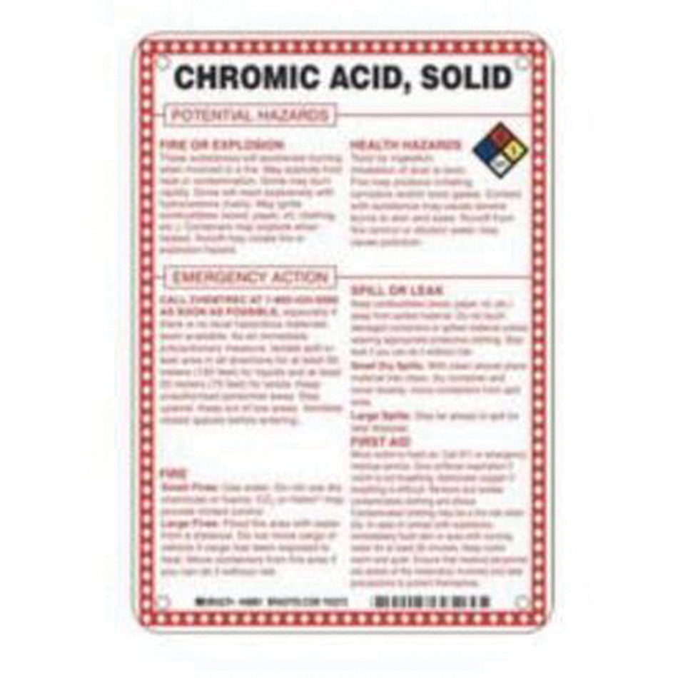 ""Chromic Acid, Solid Chromium Anhydride Potential Hazards"" Sign - SAD085