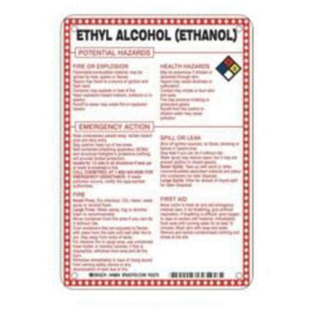 ""Ethyl Alcohol (Ethanol) Potential Hazards"" Sign - SAD087