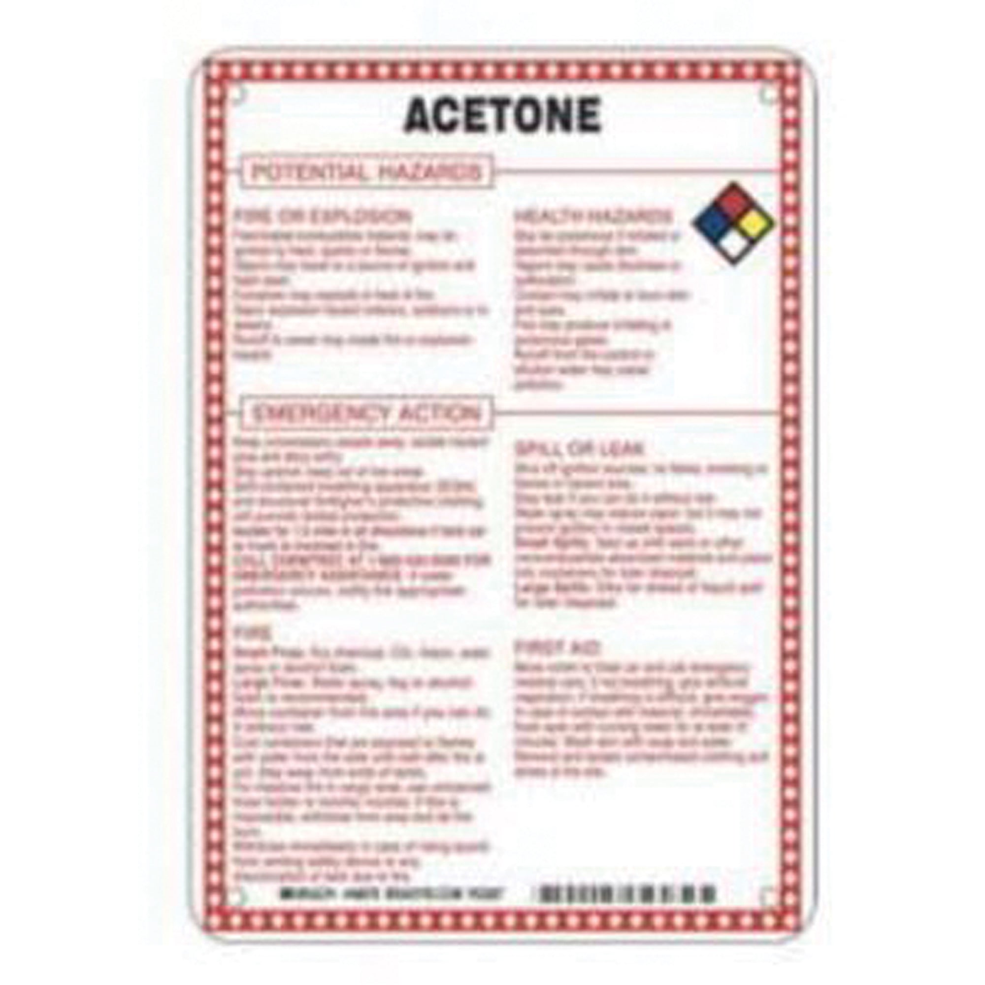 ""Isopropyl Acetate Potential Hazards"" Sign - SAD089