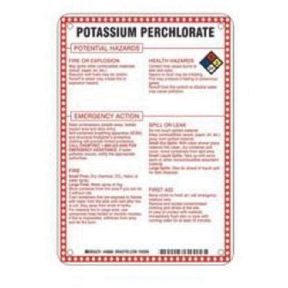 ""Potassium Perchlorate Potential Hazards"" Sign - SAD092