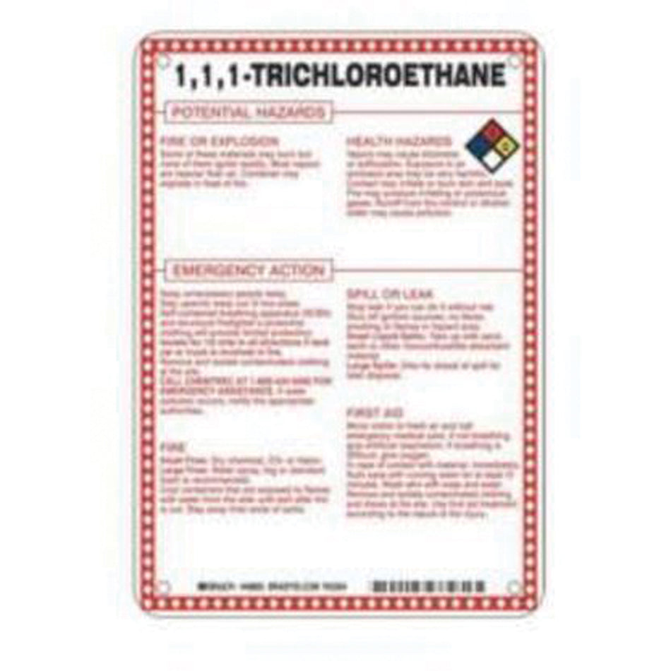 ""1, 1, 1, Trichloroethane Potential Hazards"" Sign - SAD094