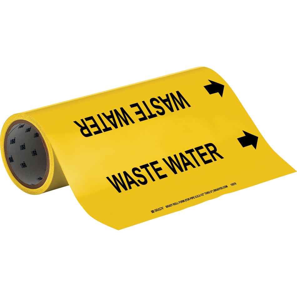 ""Waste Water"" Roll Form Pipe Markers - SAD338