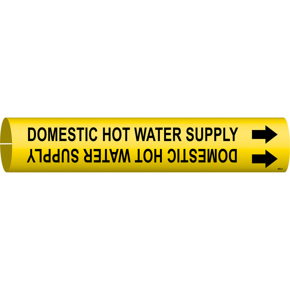 ""Domestic Hot Water Supply"" Pipe Marker - SAD870