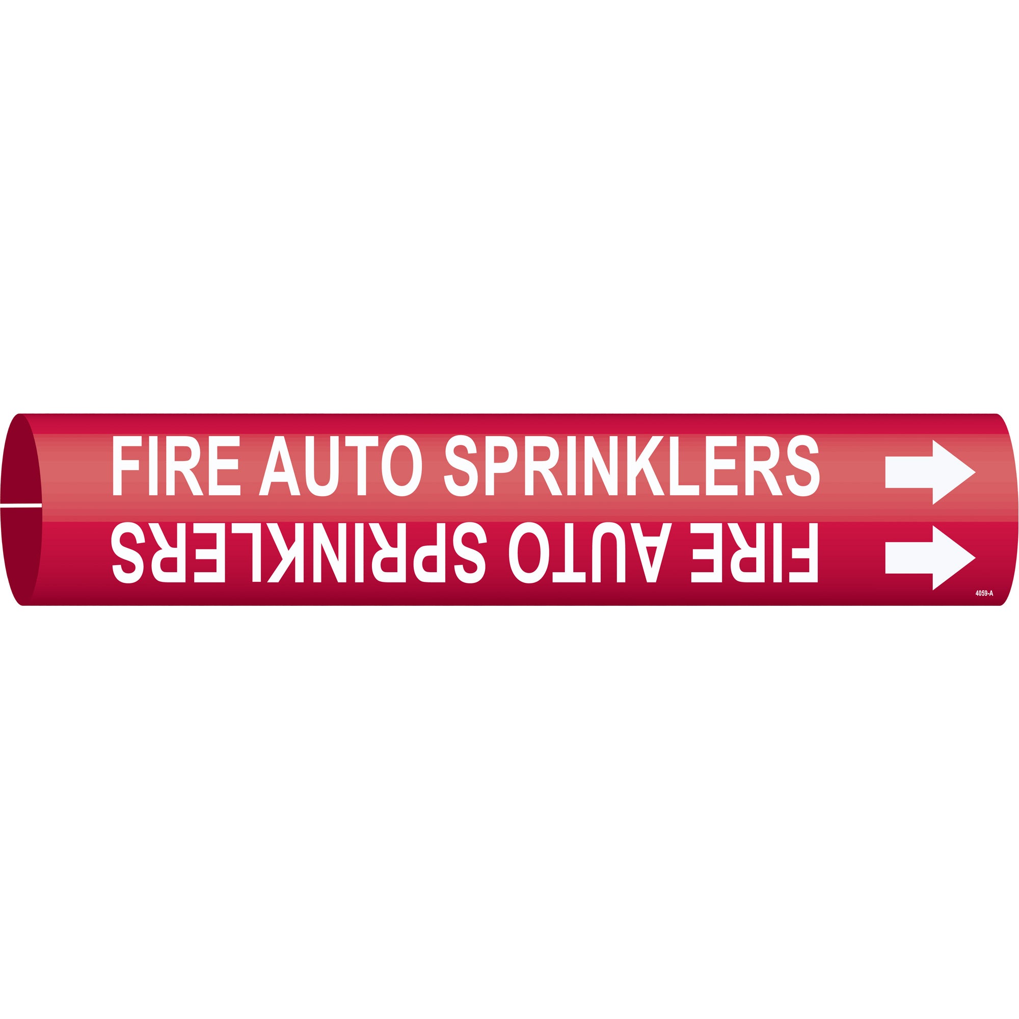 ""Fire Auto Sprinklers"" Pipe Marker - SAD917