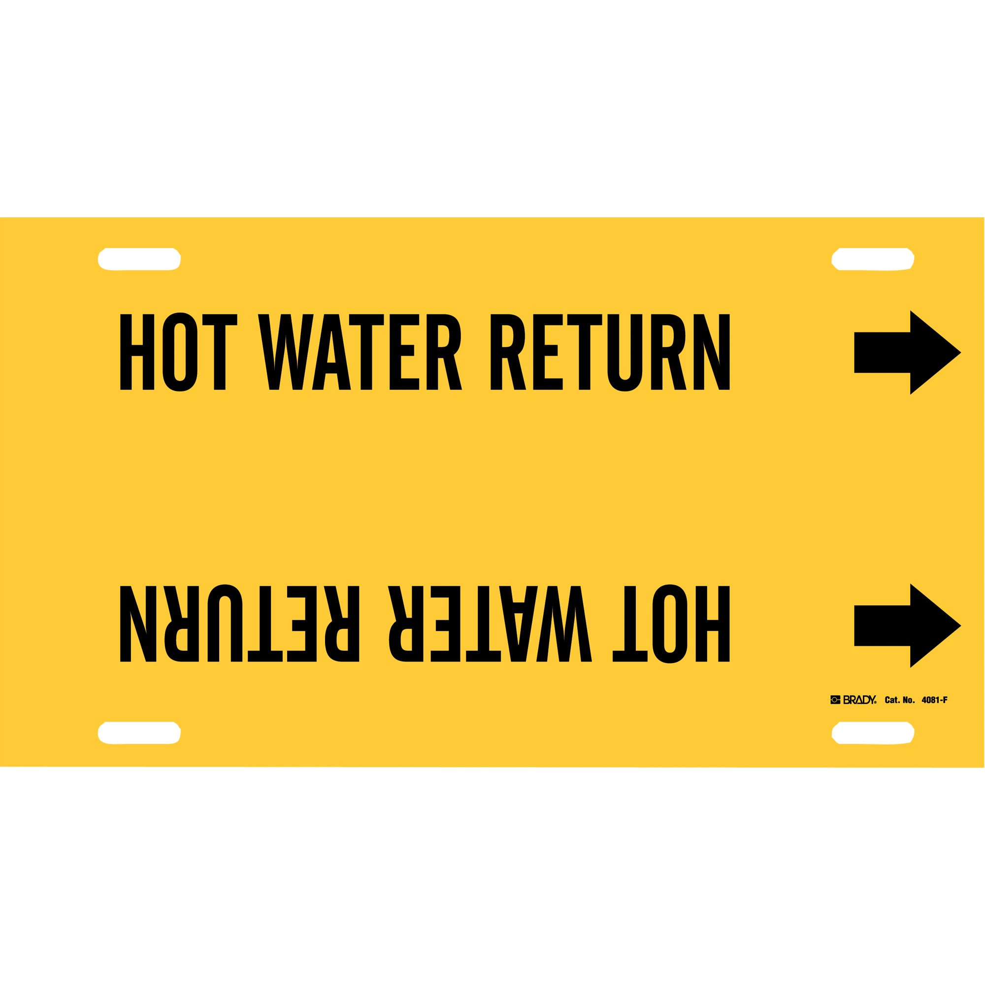 ""Hot Water Return"" Pipe Marker - SAE096