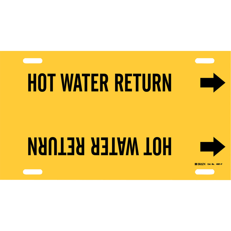 ""Hot Water Return"" Pipe Marker - SAE096