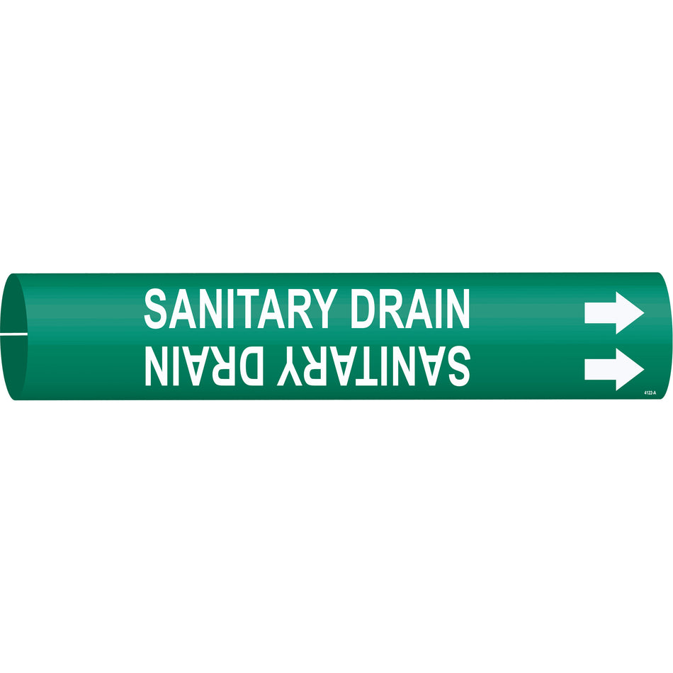 ""Sanitary Drain"" Pipe Marker - SAE413