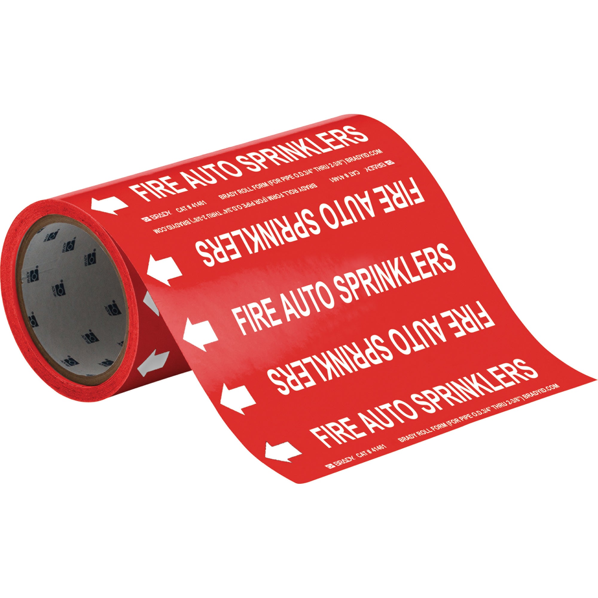 ""Fire Auto Sprinklers"" Roll Form Pipe Markers - SAE611