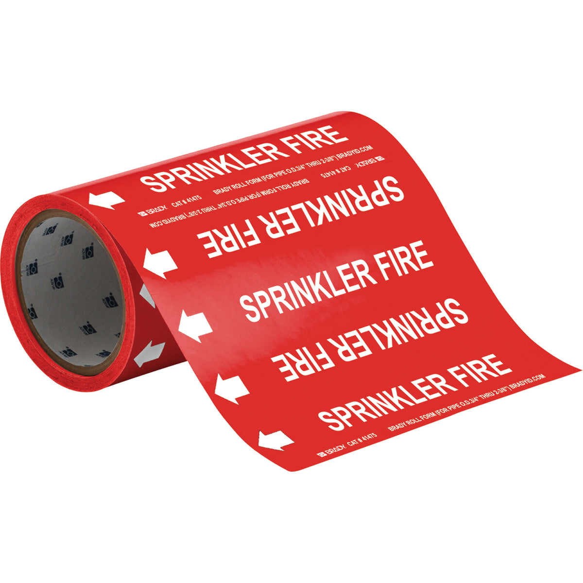 ""Sprinkler Fire"" Roll Form Pipe Markers - SAE631